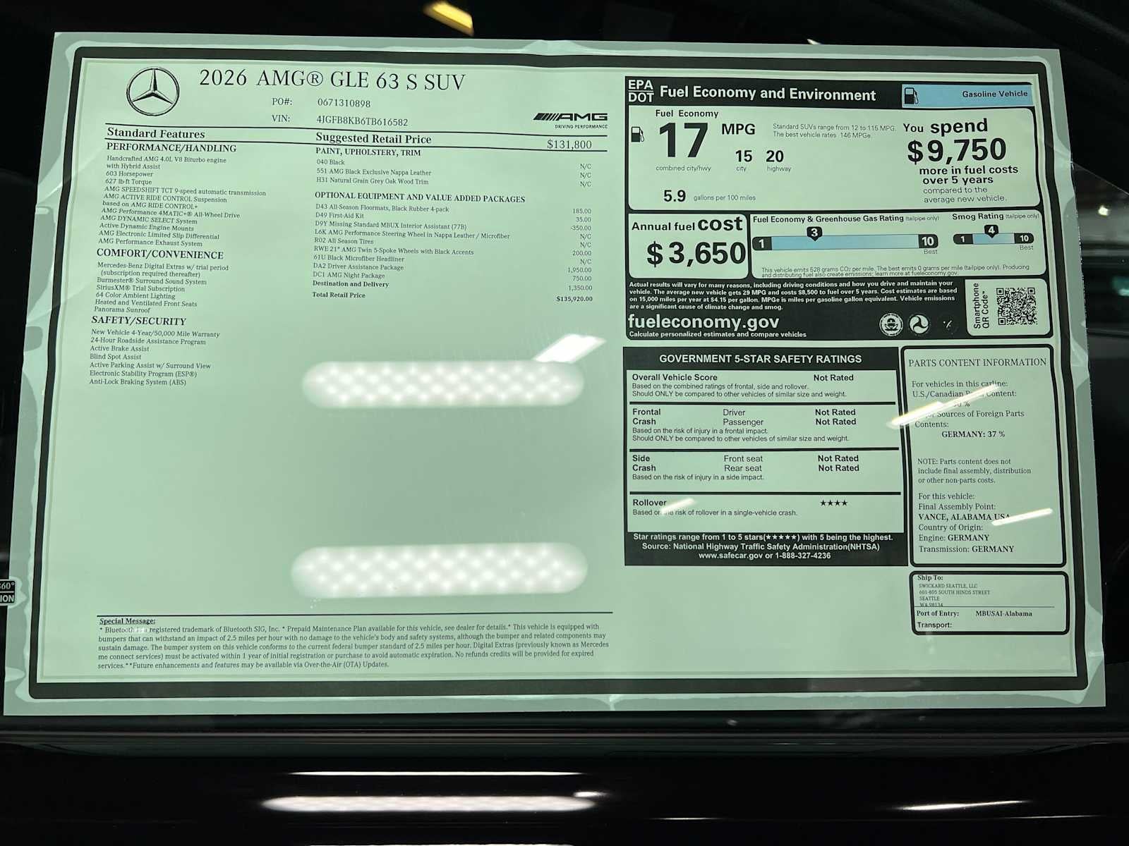 2026 Mercedes-Benz AMG® GLE 63 4MATIC®+ SUV