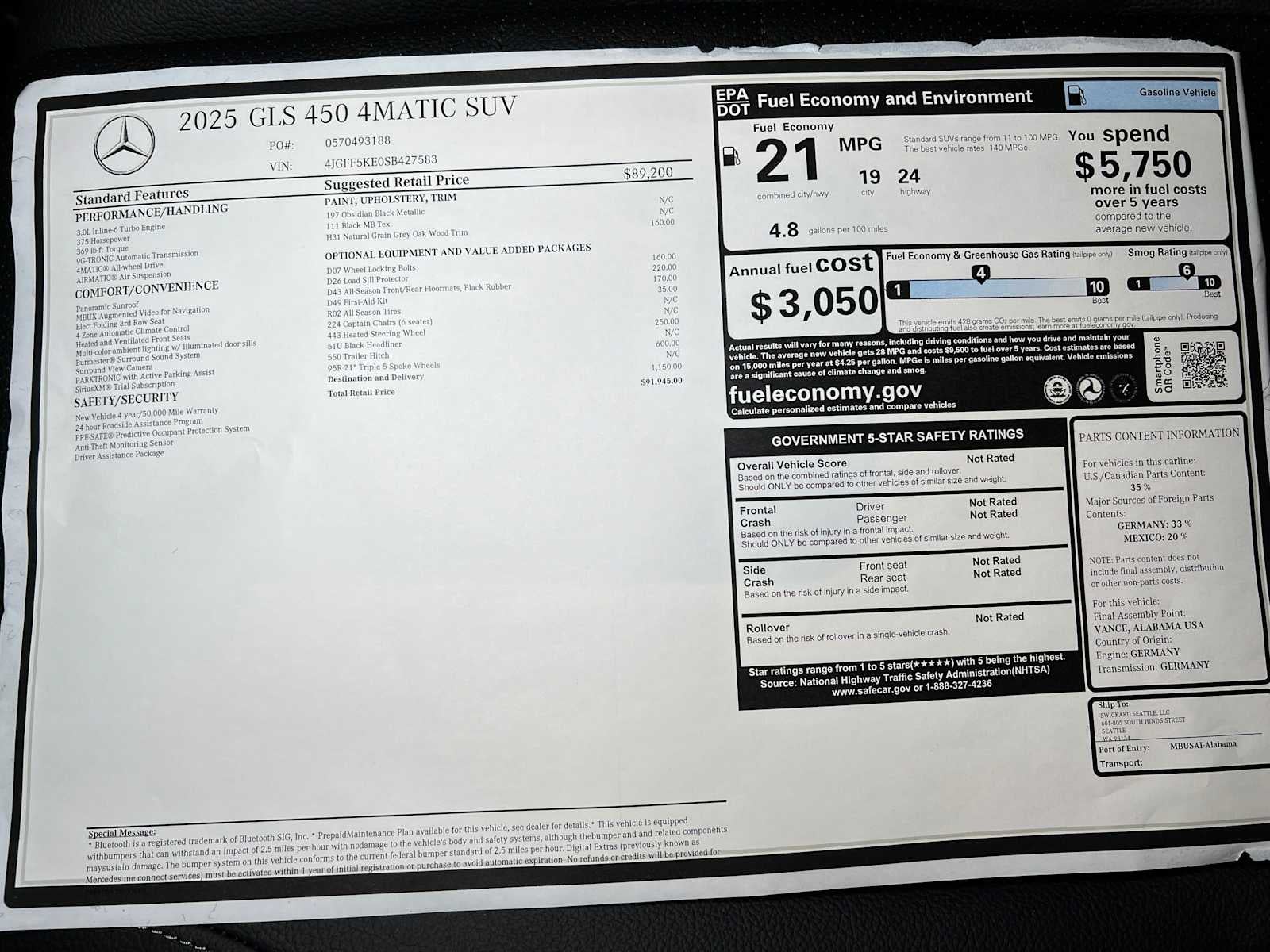 2025 Mercedes-Benz GLS GLS 450