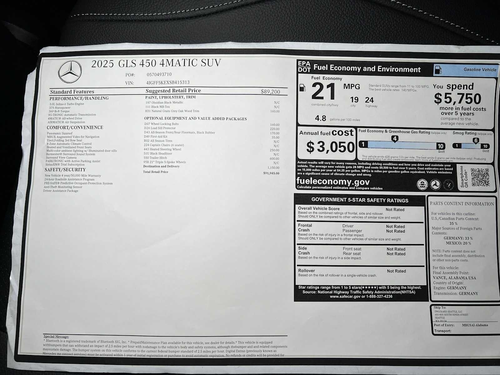 2025 Mercedes-Benz GLS GLS 450