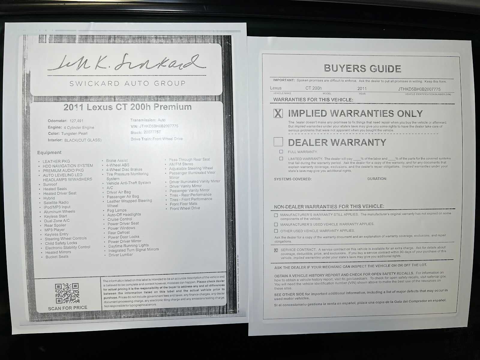 2011 Lexus CT 200h Premium