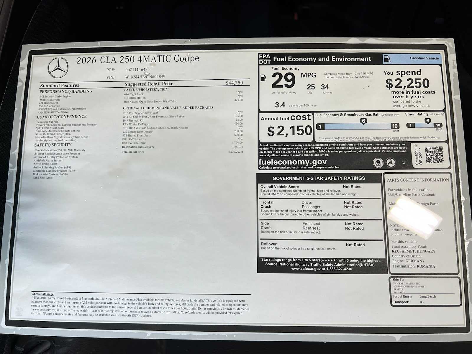 2026 Mercedes-Benz CLA CLA 250