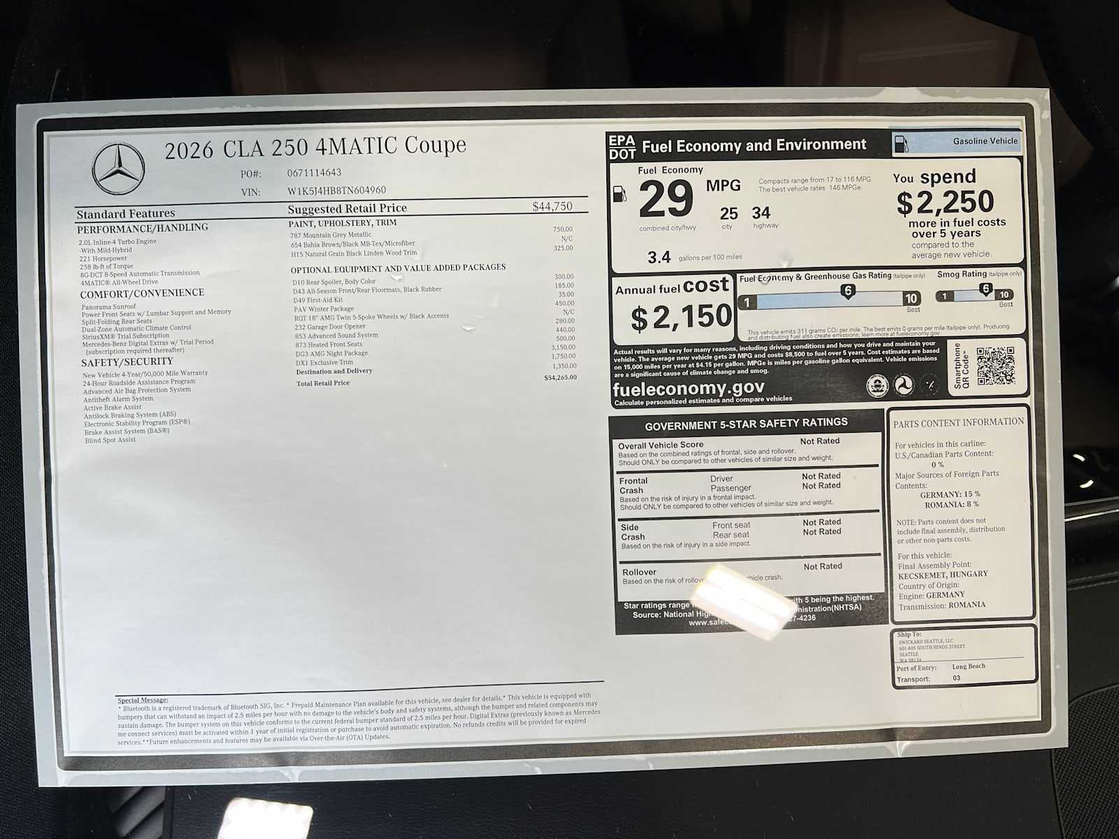 2026 Mercedes-Benz CLA CLA 250