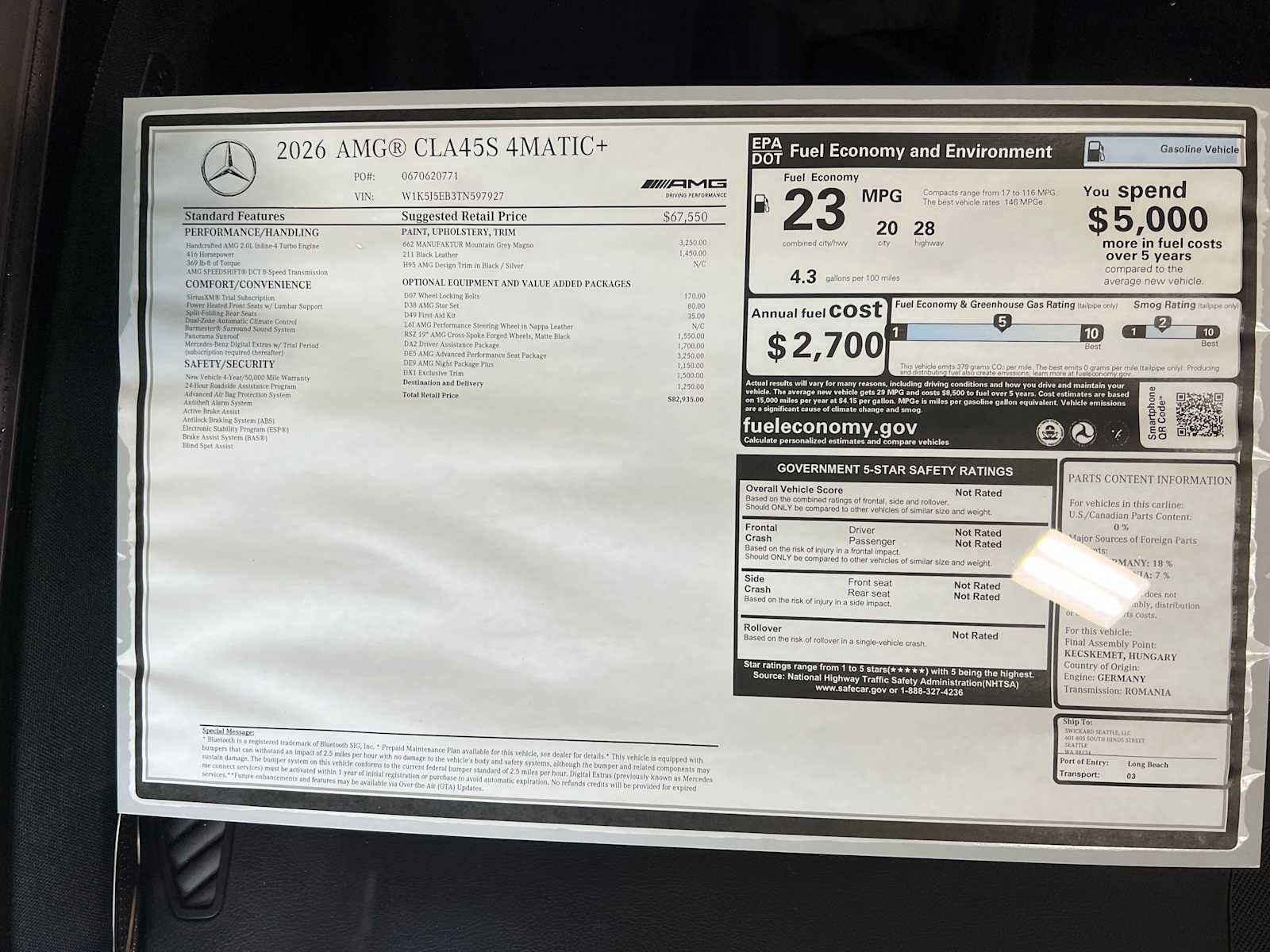 2026 Mercedes-Benz CLA AMG® CLA 45