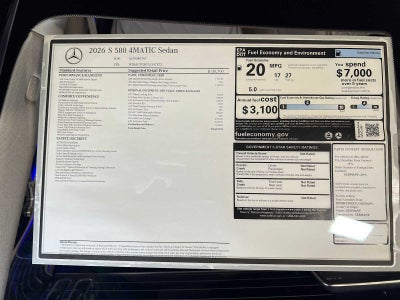 2026 Mercedes-Benz S-Class S 580