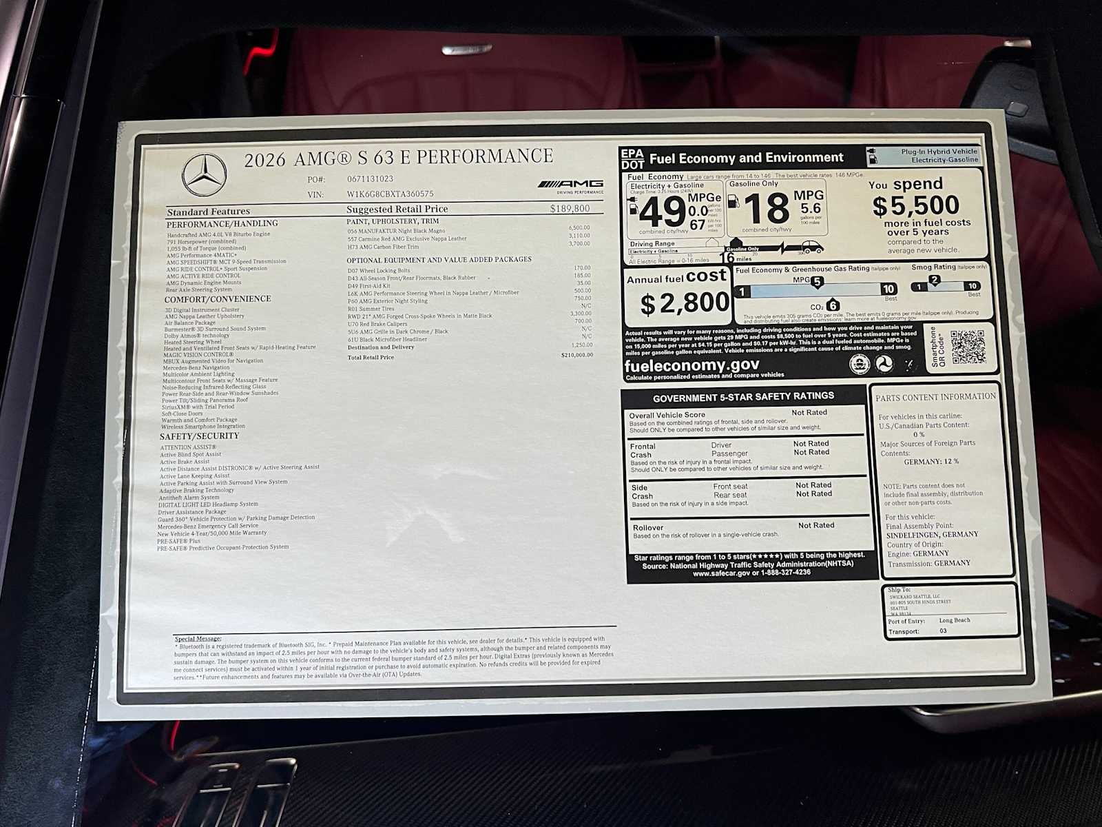 2026 Mercedes-Benz AMG® S 63 E 4MATIC® Sedan