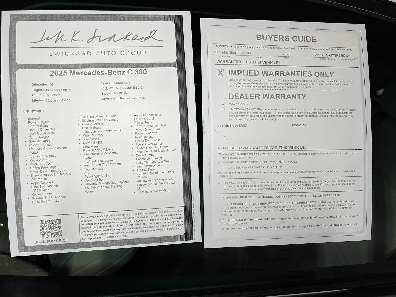 2025 Mercedes-Benz C 300 Sedan