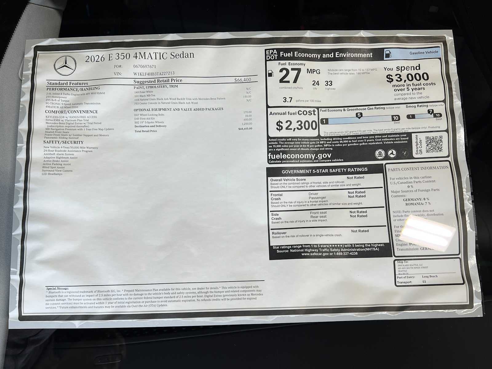 2026 Mercedes-Benz E-Class E 350