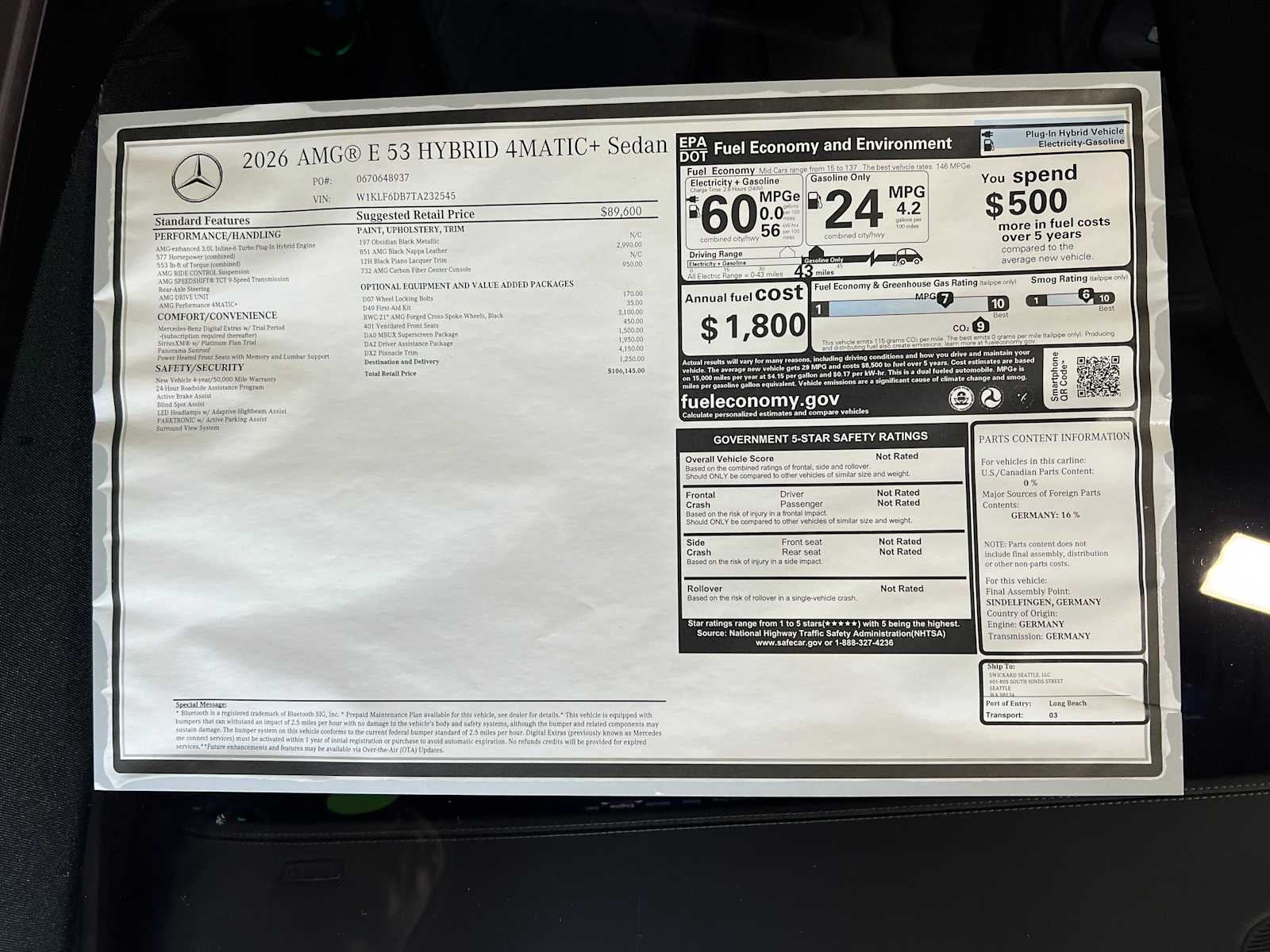 2026 Mercedes-Benz AMG® E 53 E 4MATIC®+ Sedan