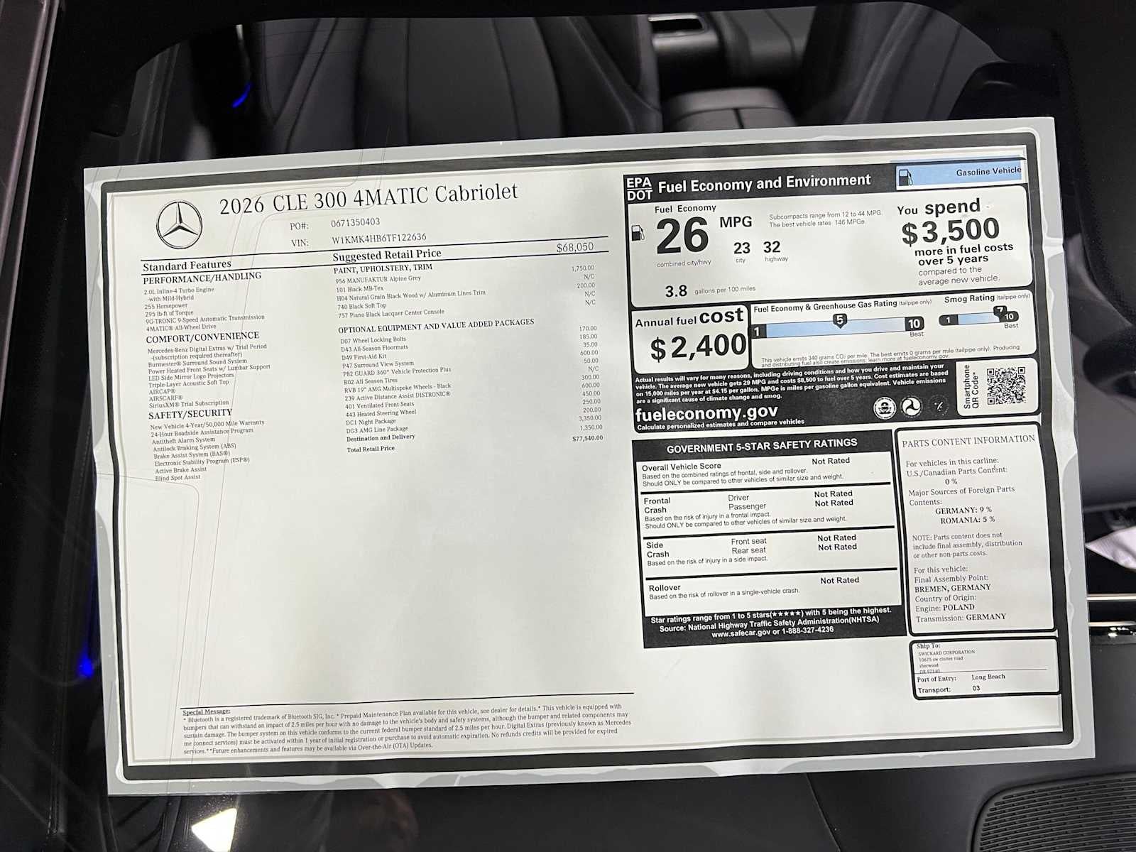 2026 Mercedes-Benz CLE 300 4MATIC® Cabriolet