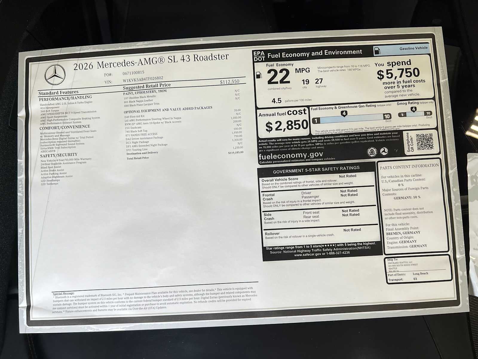 2026 Mercedes-Benz AMG® SL 43 AMG® SL 43