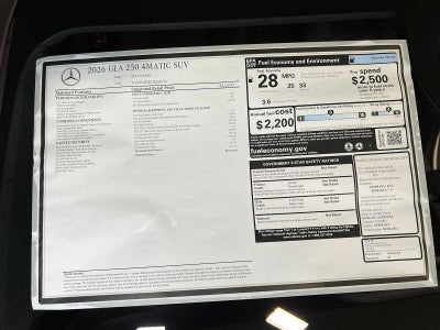 2026 Mercedes-Benz GLA GLA 250