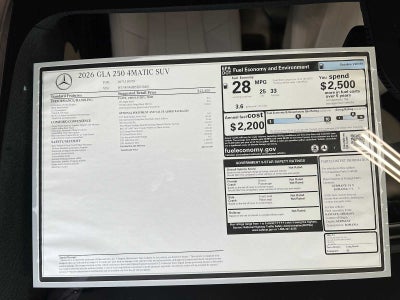 2026 Mercedes-Benz GLA GLA 250