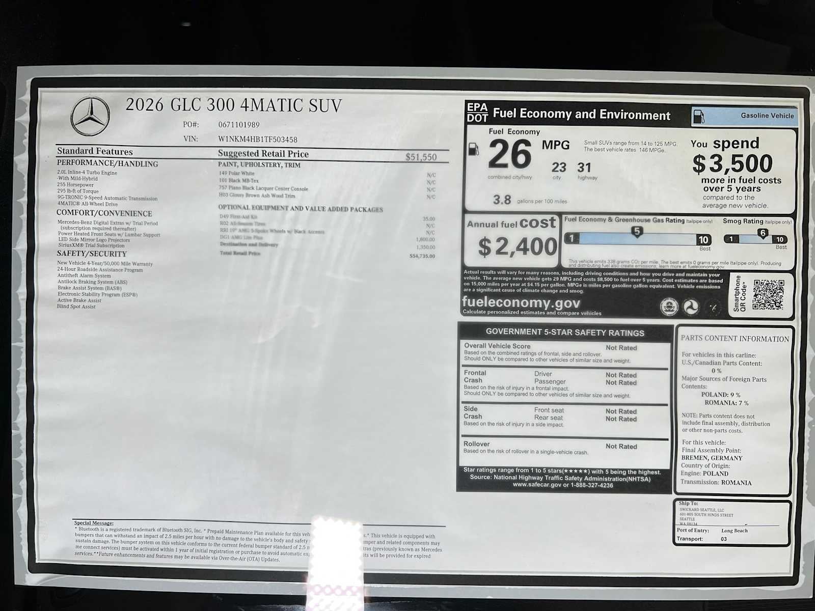 2026 Mercedes-Benz GLC GLC 300