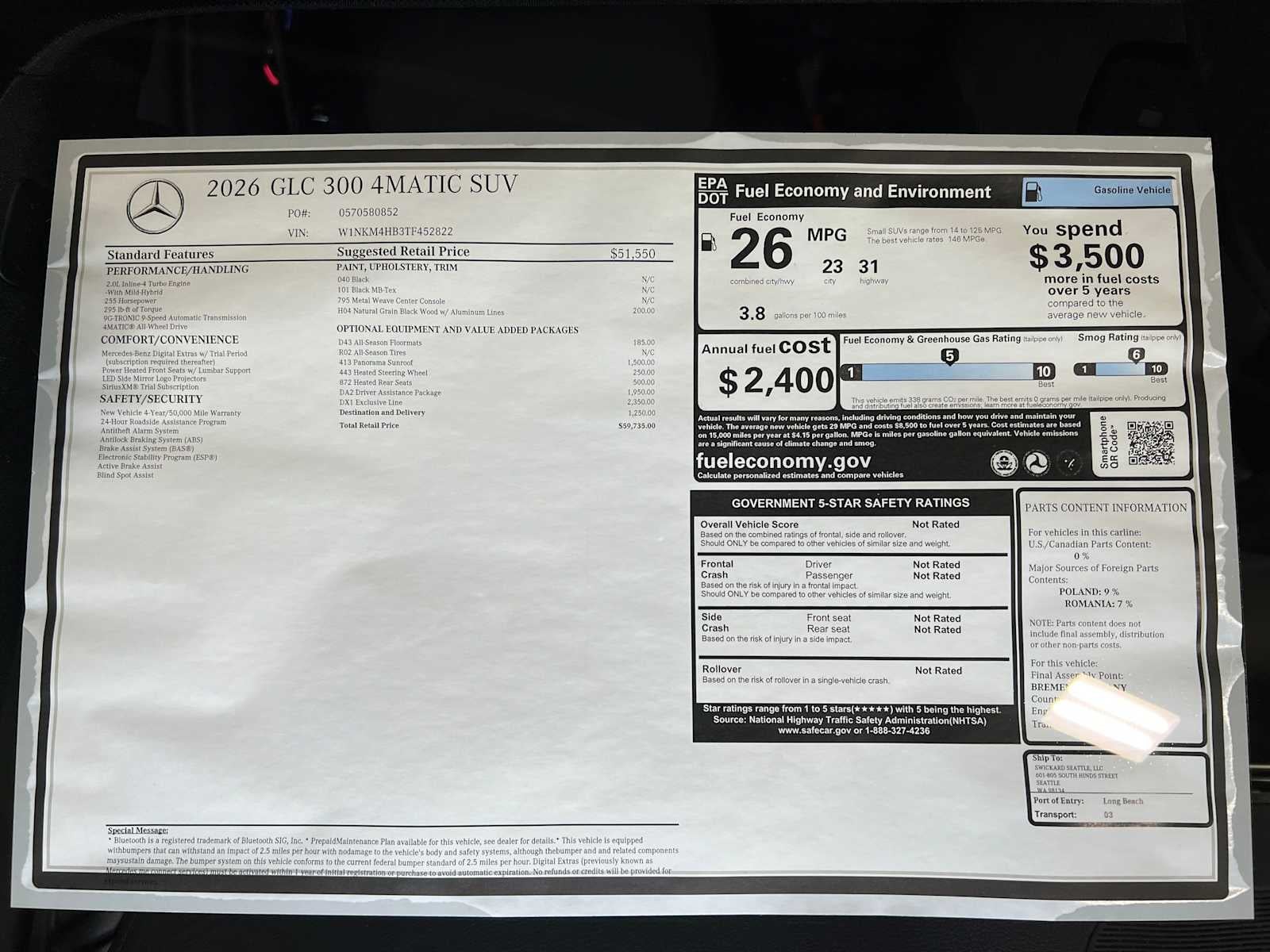 2026 Mercedes-Benz GLC GLC 300