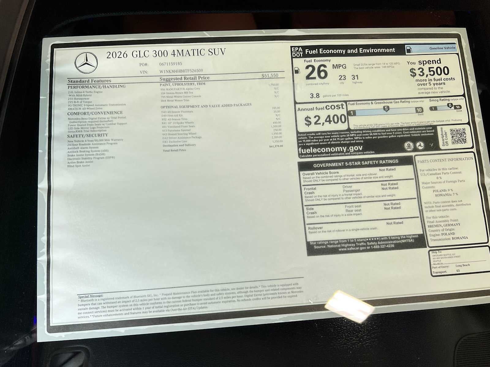 2026 Mercedes-Benz GLC GLC 300