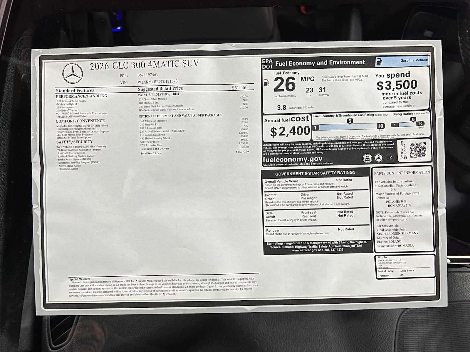 2026 Mercedes-Benz GLC 300 4MATIC® SUV