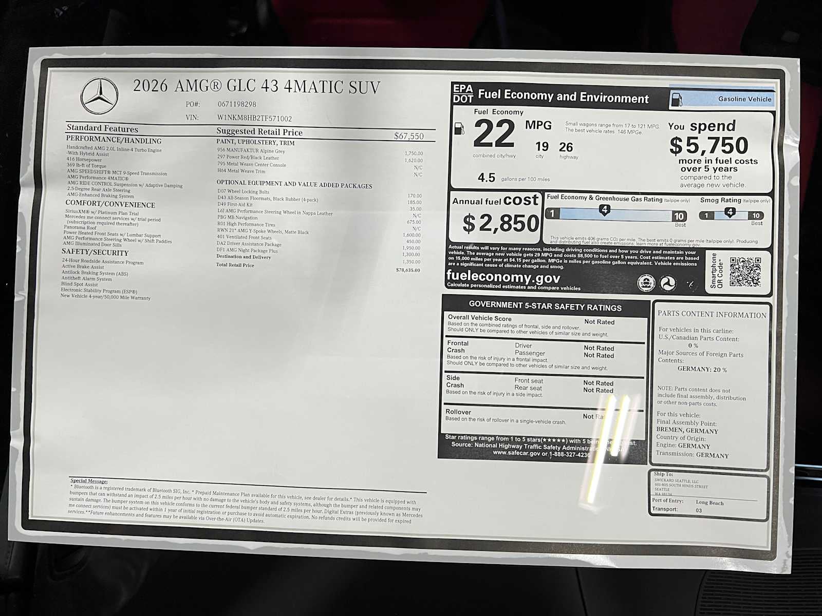 2026 Mercedes-Benz AMG® GLC 43 4MATIC® SUV