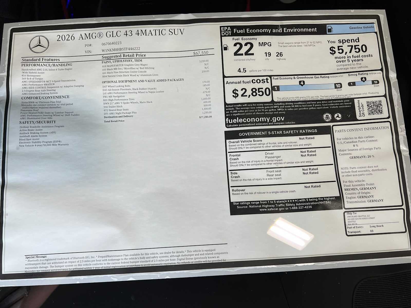 2026 Mercedes-Benz AMG® GLC 43 4MATIC® SUV