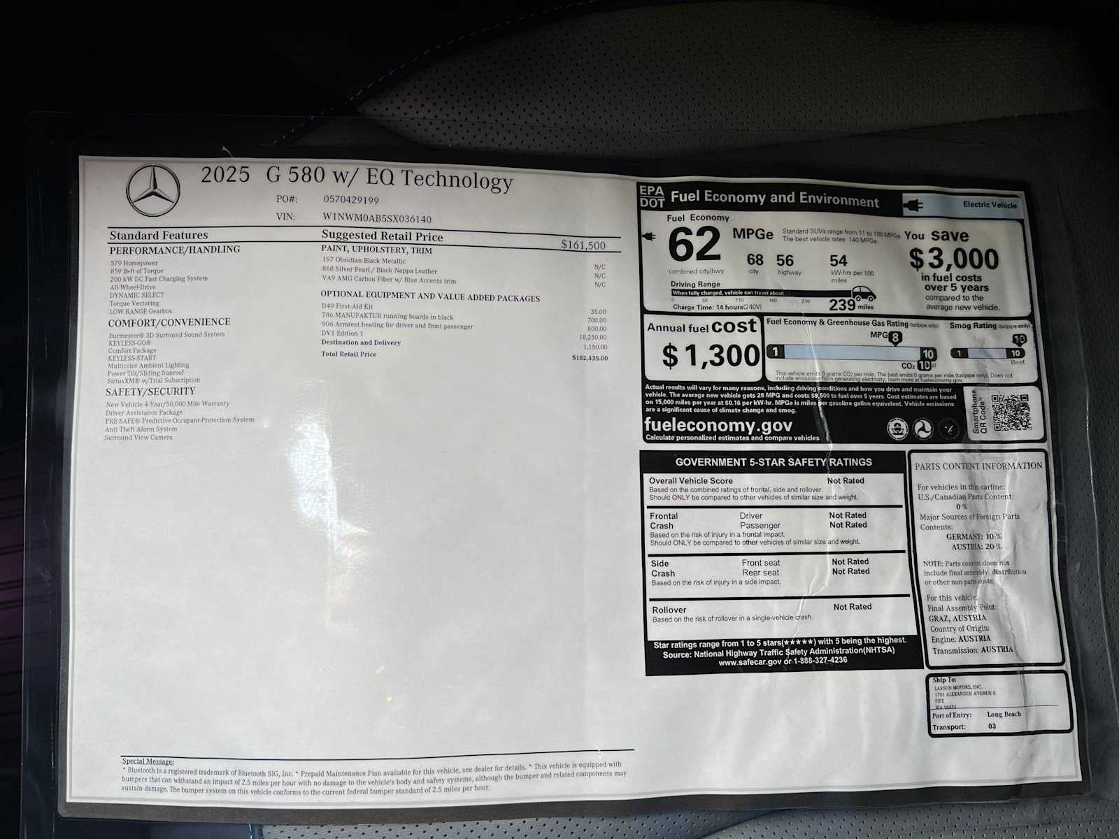 2025 Mercedes-Benz G 580e G 580e