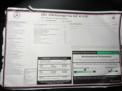 2025 Mercedes-Benz Sprinter 2500 Standard Roof I4 Diesel HO 144" RWD