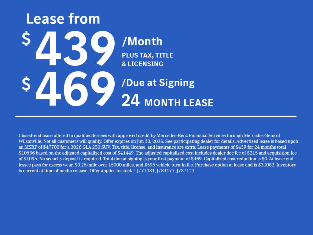 2026 Mercedes-Benz GLA 250 4MATIC® SUV