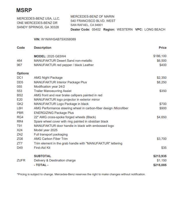 2025 Mercedes-Benz AMG® G 63 SUV