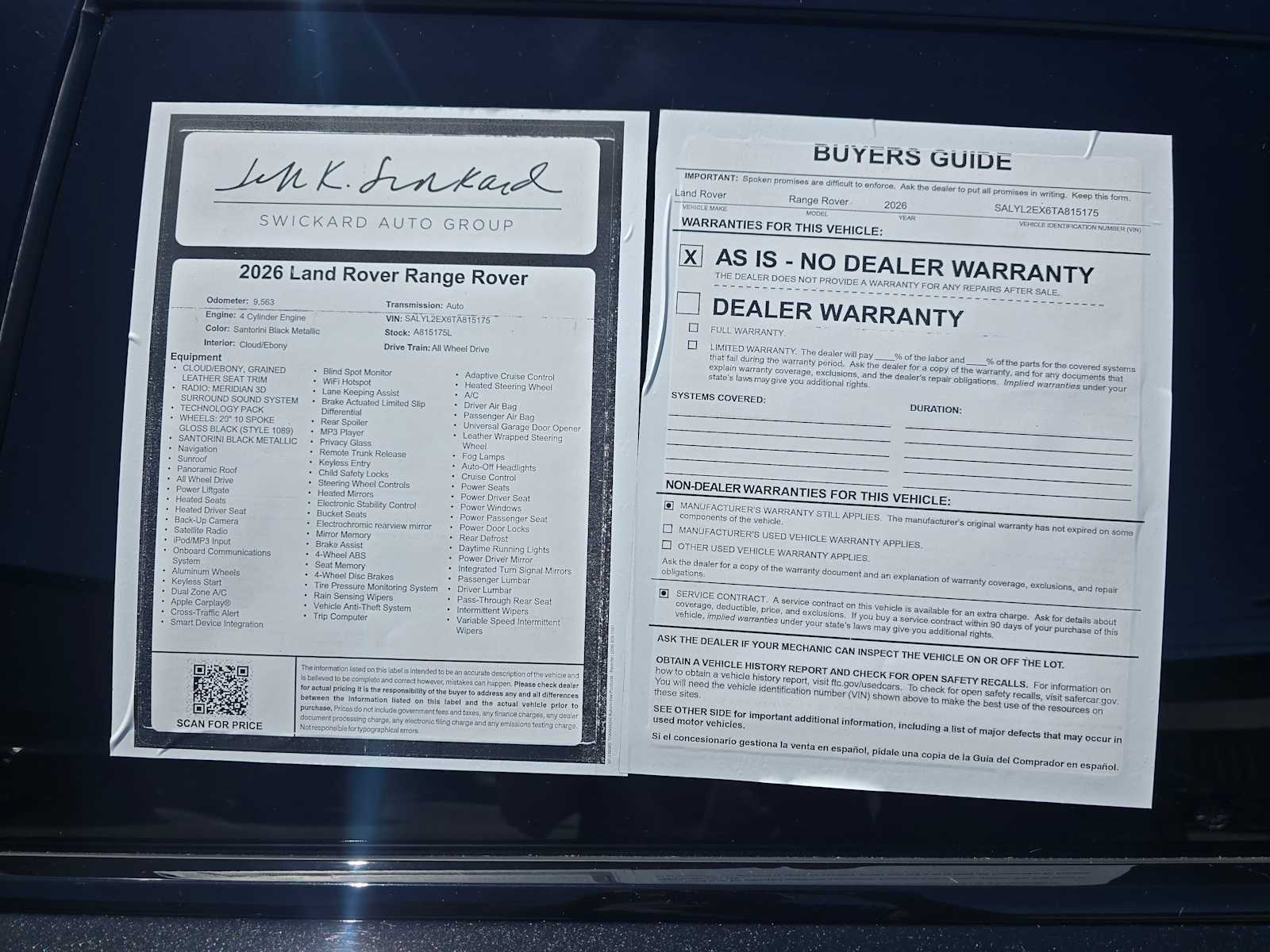 2026 Land Rover Range Rover Velar Dynamic SE