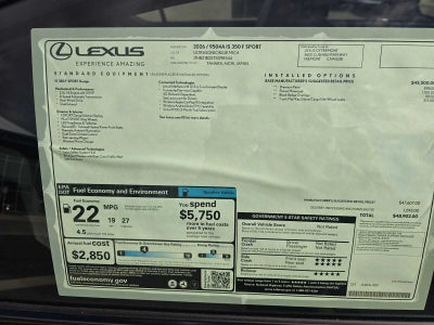 2026 Lexus IS 350 F SPORT DESIGN
