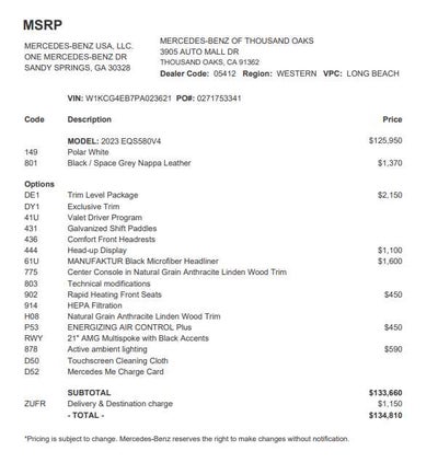 2023 Mercedes-Benz EQS 580 4MATIC® Sedan