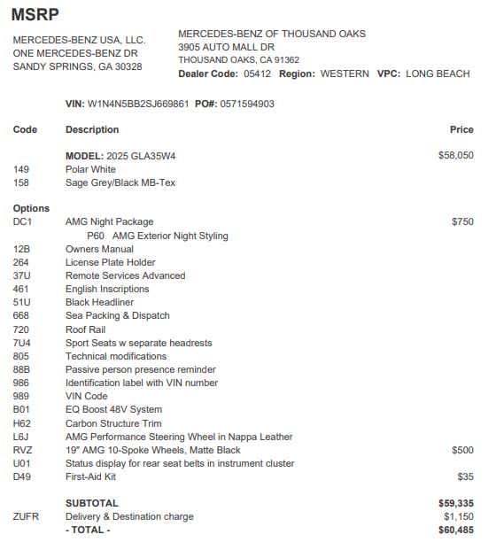 2025 Mercedes-Benz GLA AMG® GLA 35