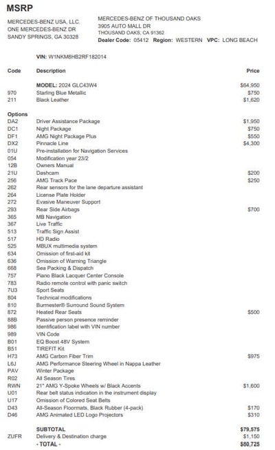 2024 Mercedes-Benz GLC AMG® GLC 43