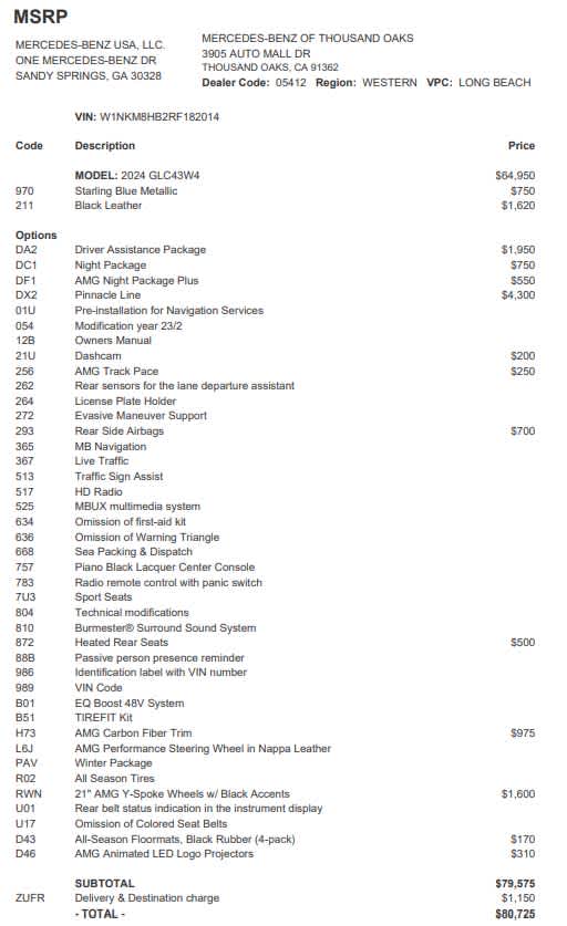 2024 Mercedes-Benz GLC AMG® GLC 43