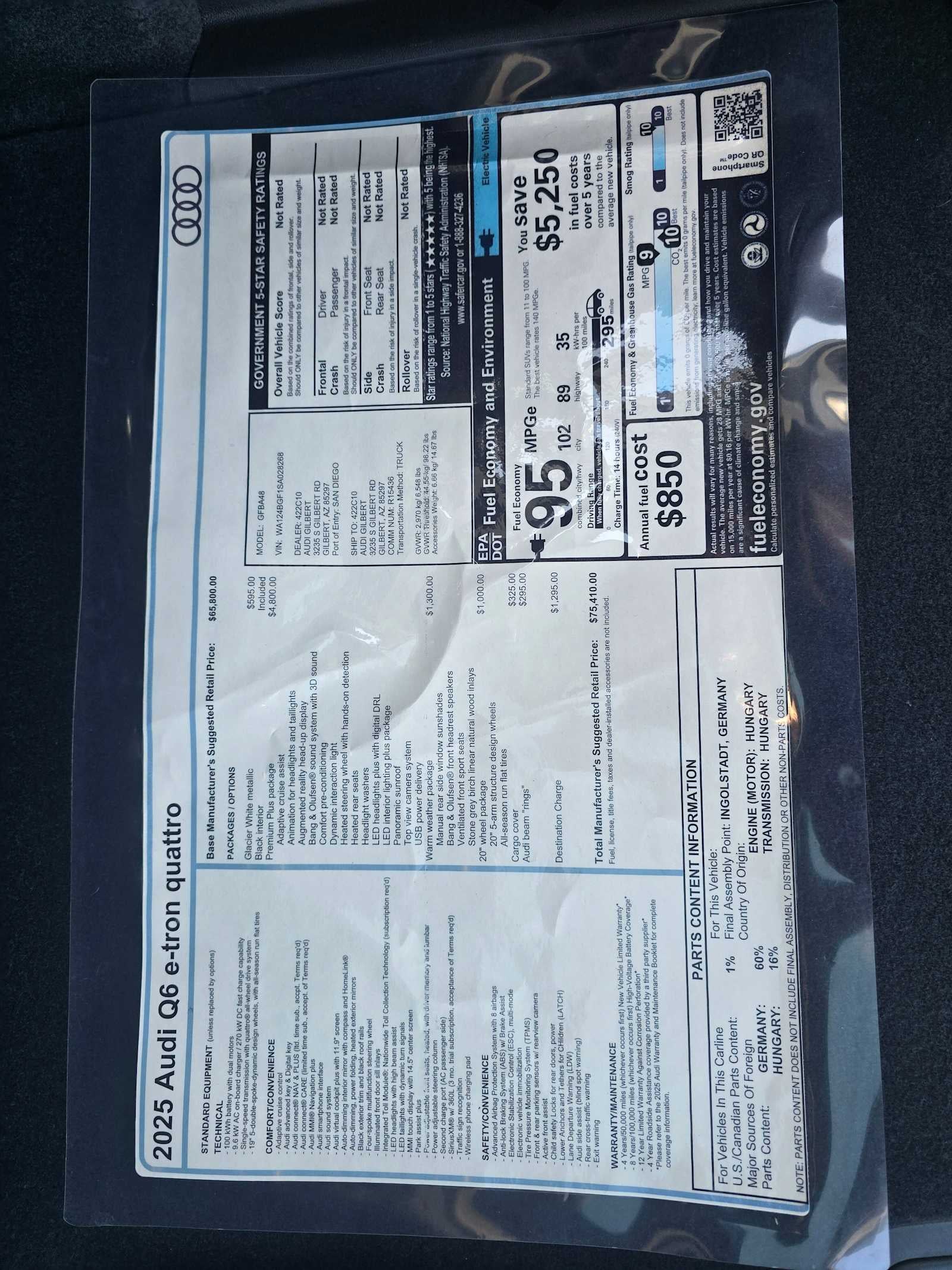 2025 Audi Q6 e-tron Premium Plus