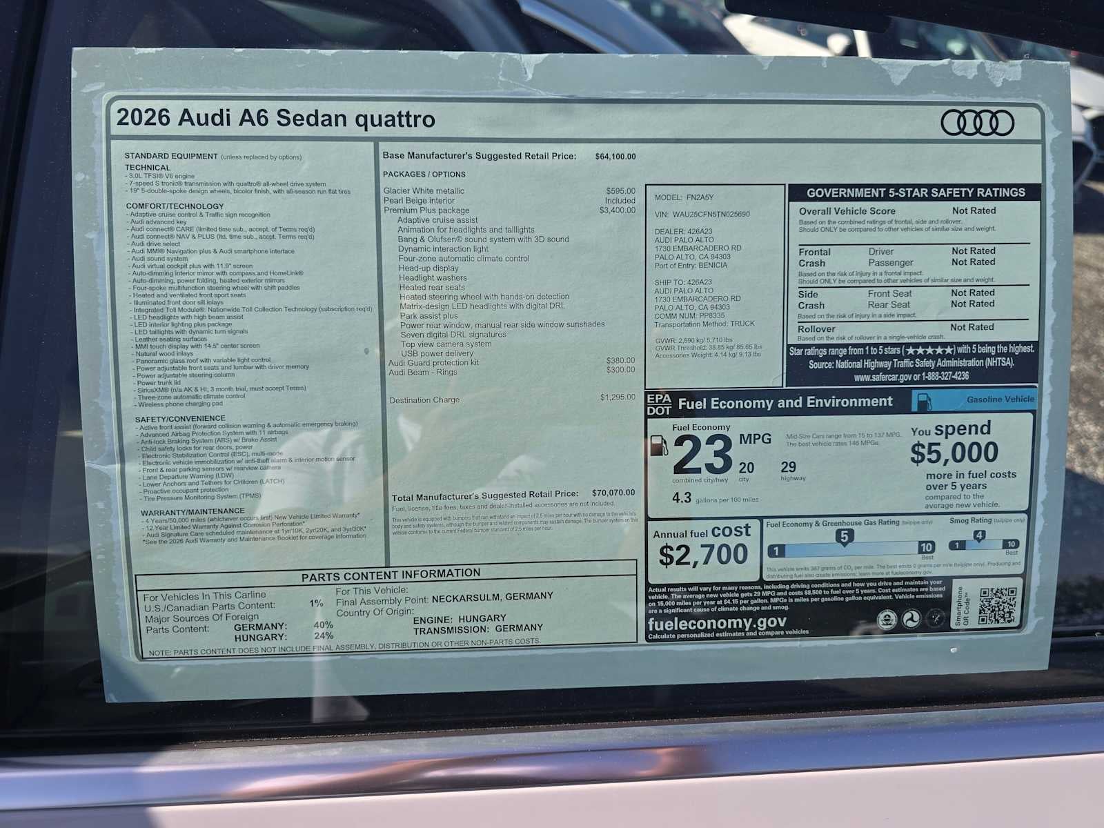 2026 Audi A6 Sedan Premium Plus