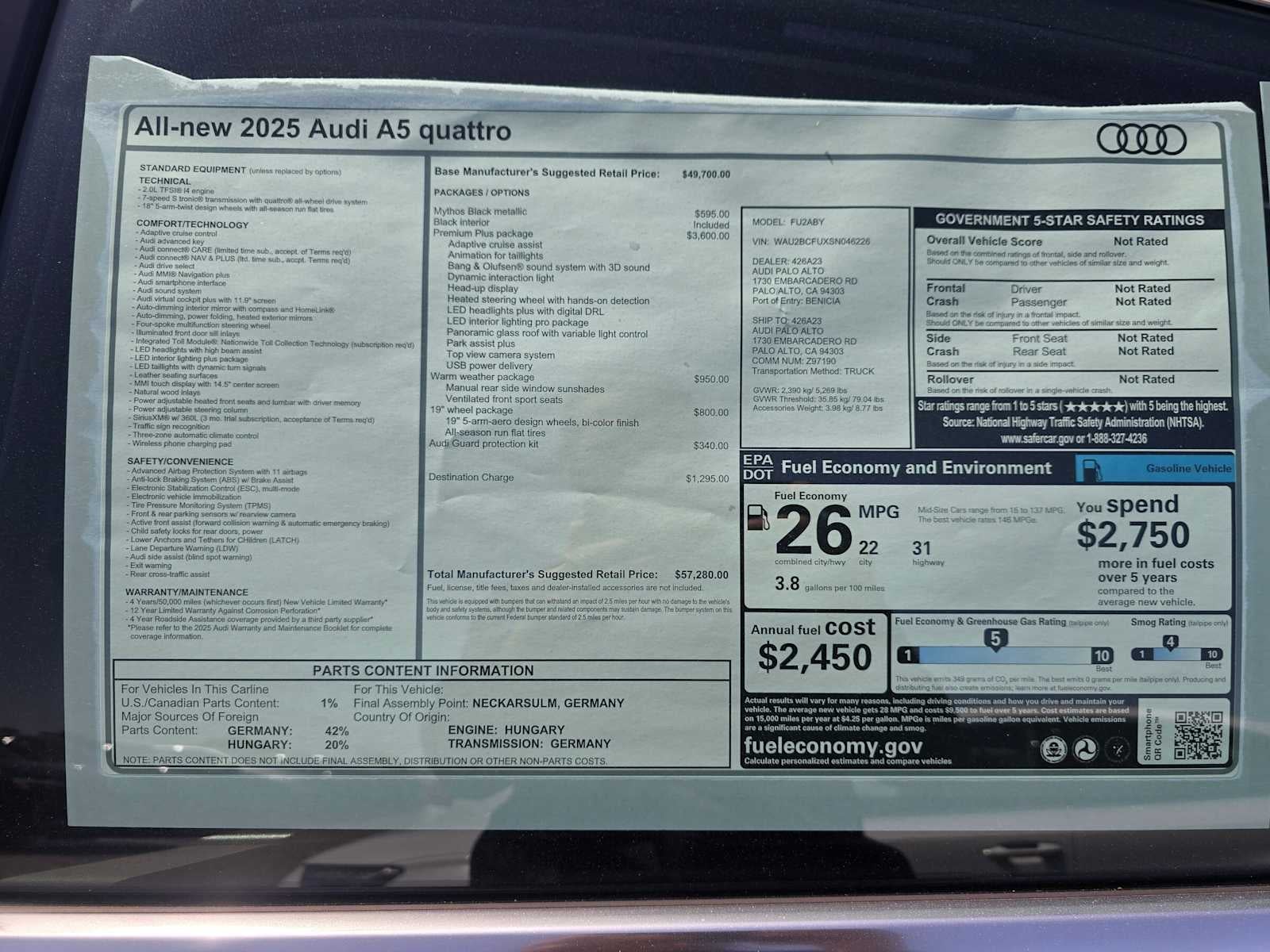 2025 Audi A5 Premium Plus