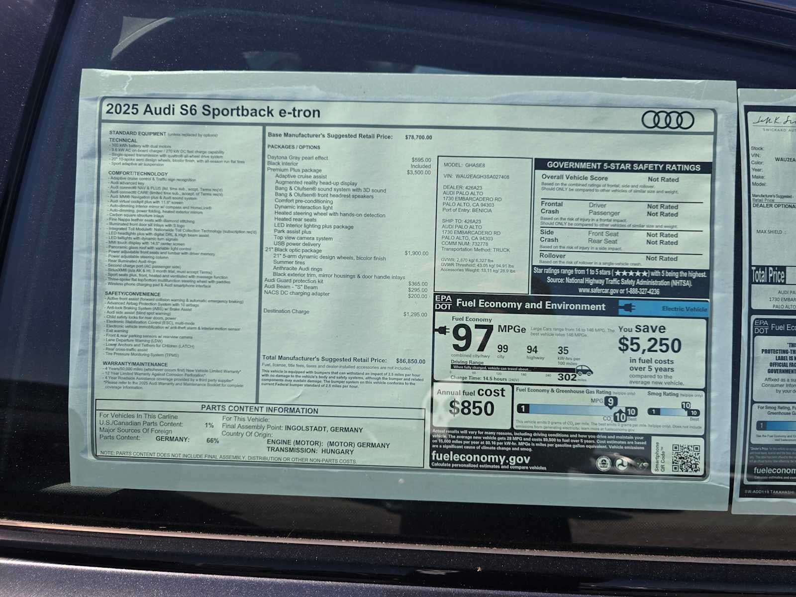 2025 Audi S6 e-tron Premium Plus