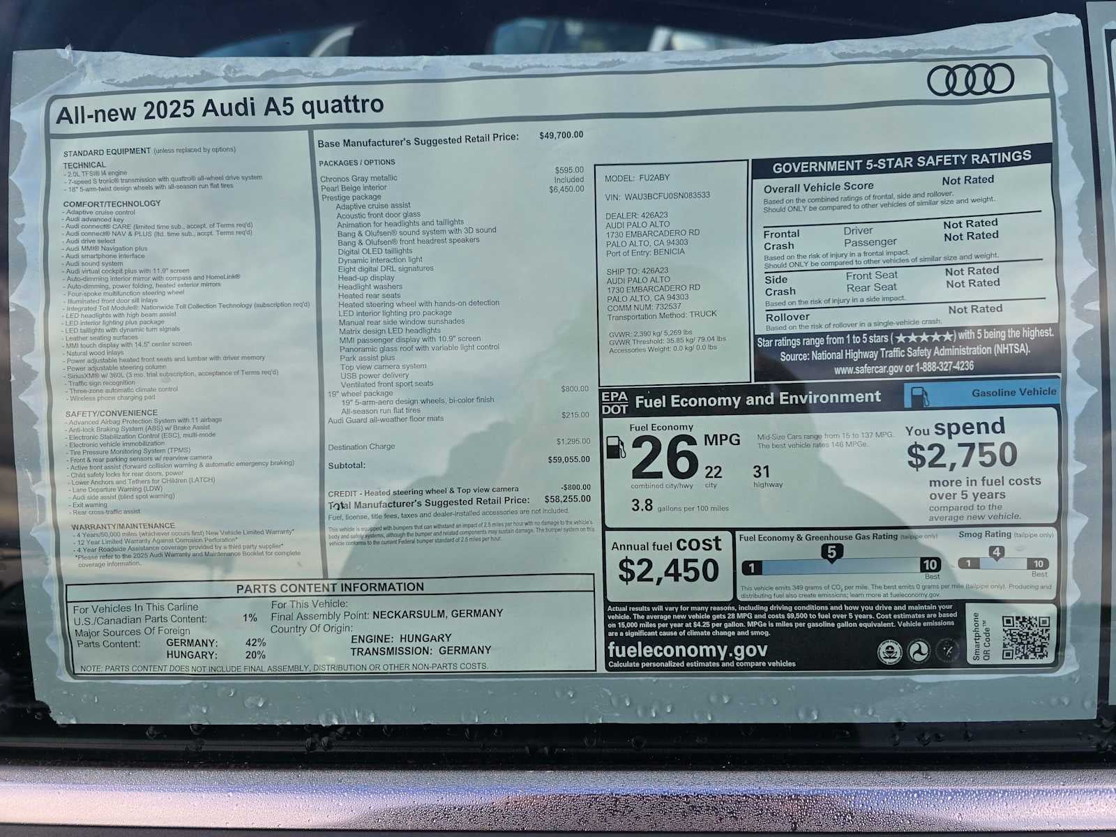 2025 Audi A5 Prestige