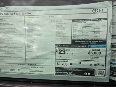 2026 Audi A6 Sedan Prestige