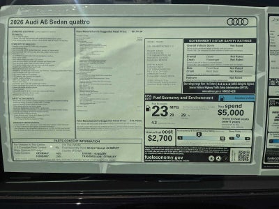 2026 Audi A6 Sedan Prestige