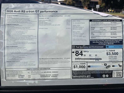 2026 Audi RS e-tron GT performance
