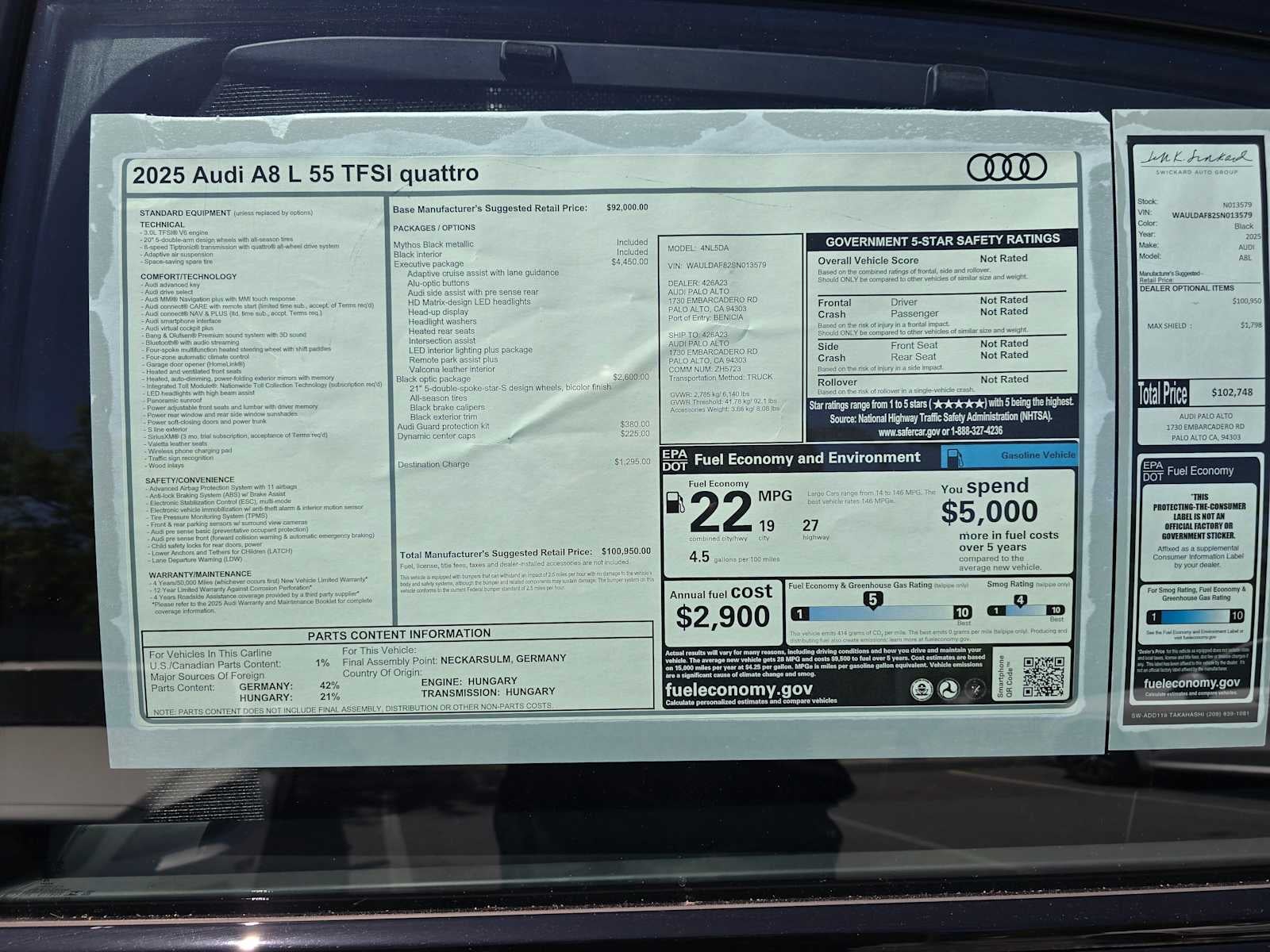 2025 Audi A8 L 55 TFSI quattro