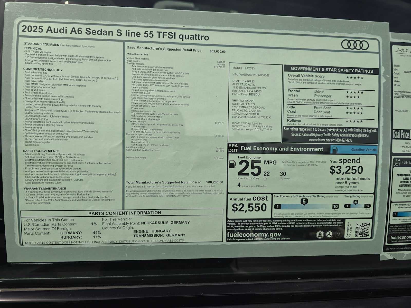 2025 Audi A6 Prestige