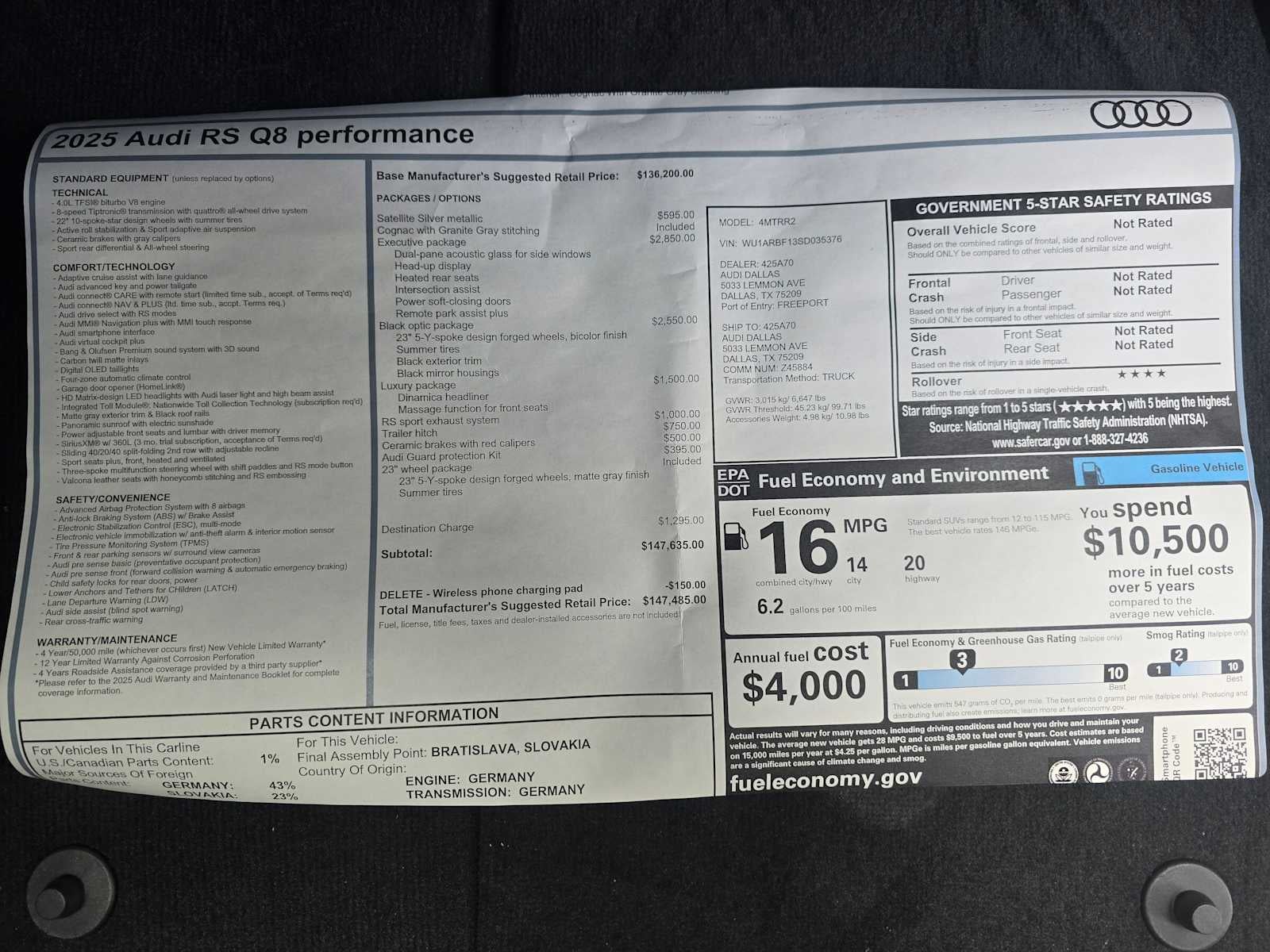 2025 Audi RS Q8 performance