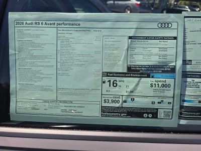 2026 Audi RS 6 Avant performance