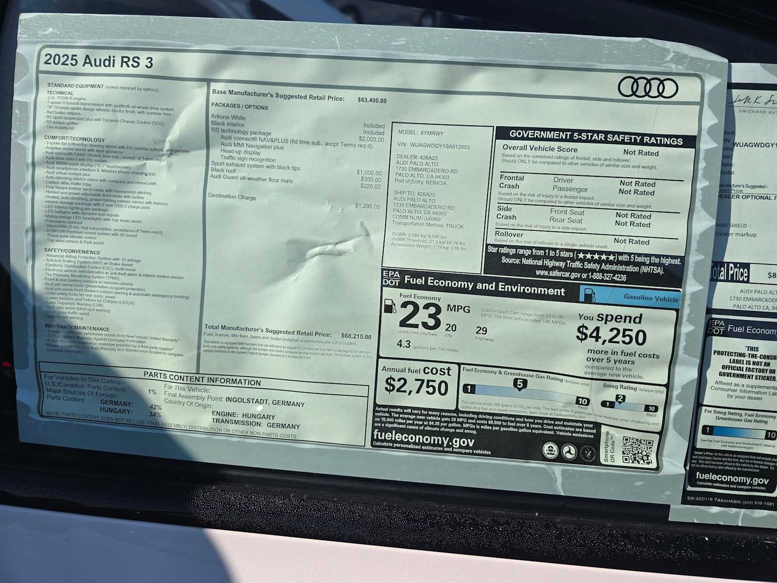 2025 Audi RS 3 2.5 TFSI