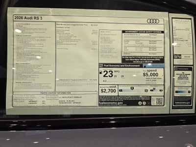 2026 Audi RS 3 quattro