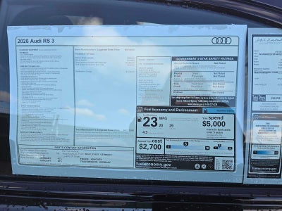 2026 Audi RS 3 quattro