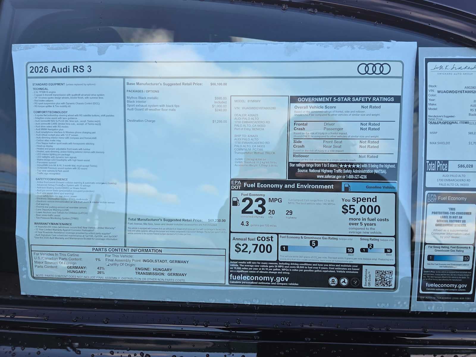 2026 Audi RS 3 quattro