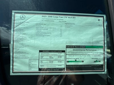 2025 Mercedes-Benz Sprinter Cargo Van 2500 High Roof I4 Diesel HO 170 RWD