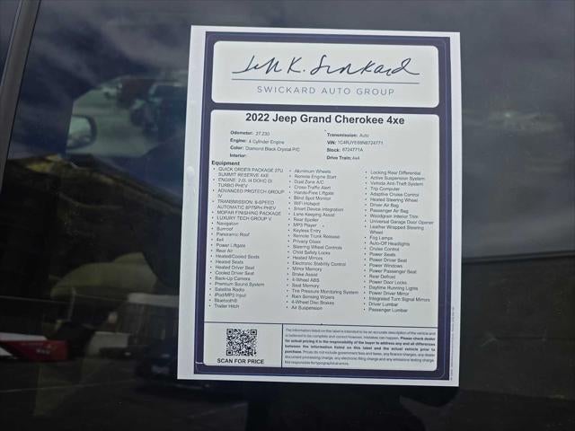 2022 Jeep Grand Cherokee 4xe Summit Reserve
